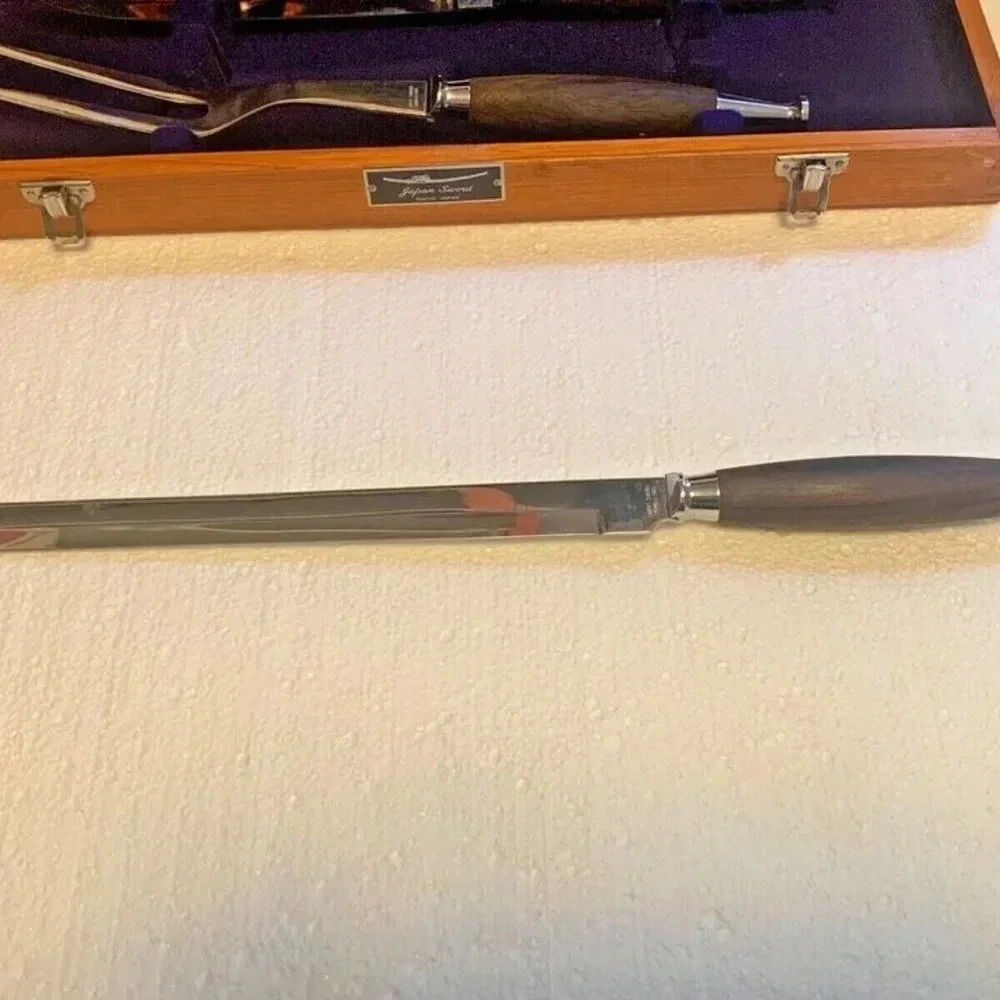 Vintage Japan Sword 4pc Stainless Steel Carving Set